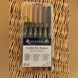 Leather dye markers set of 6 pens new